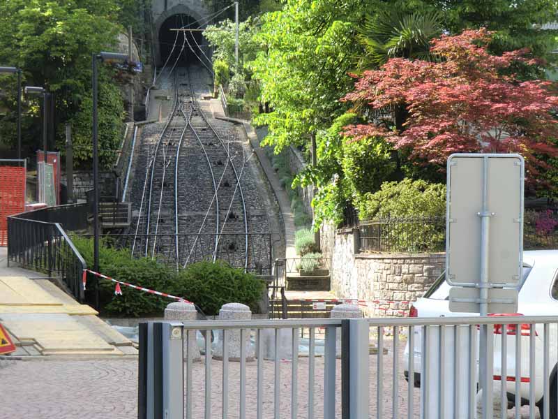 Teilstrecke der Standseilbahn vom Zentrum zum Bahnhof in Lugano