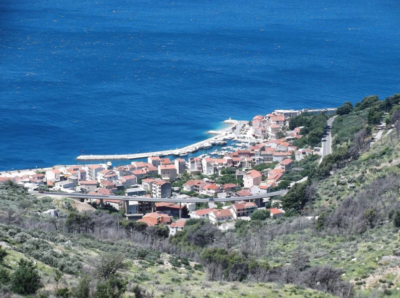 Auffahrt ins Biokovo - Blick auf Podgora