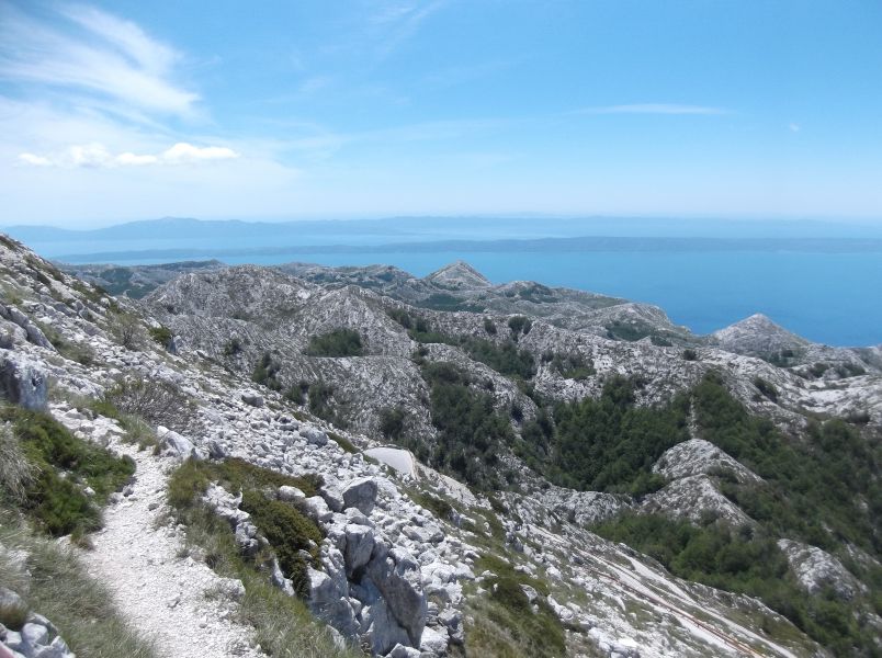 im Biokovo - die Insel Hvar vor der Halbinsel Peljesac