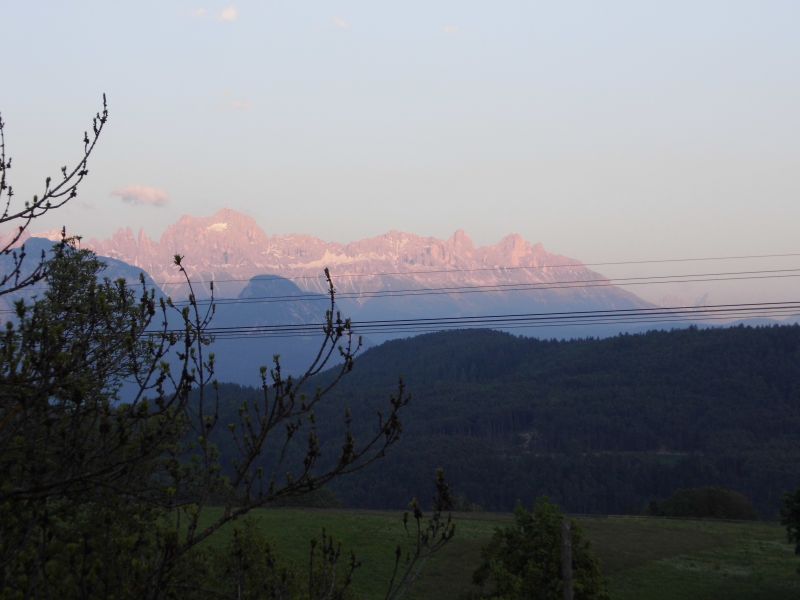 der Rosengarten leuchtet am Abend