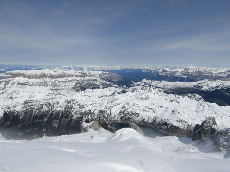klasse Aussicht - unten der Fedaia-Stausee